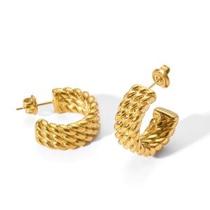 24K Gold Hoop Earrings*Everyday Earrings*Lightweight Earrings*Waterproof